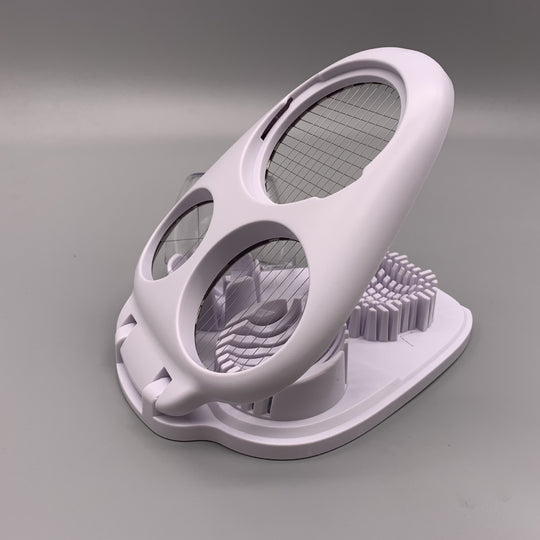 EggGenix 3-in-1 egg and vegetable slicer with dicer, wedge cutter and slicer blade – compact kitchen gadget for eggs, mushrooms, strawberries and more